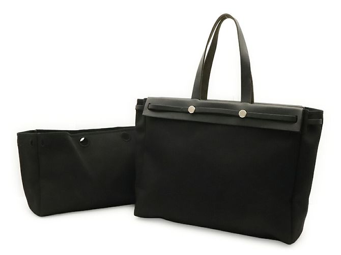 Borsa Tote Hermès Herbag Cabas GM Nero - vista 2