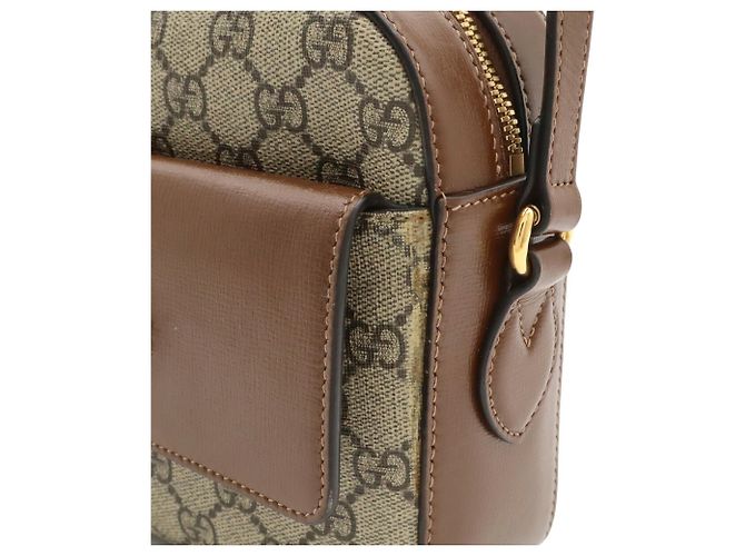 Piccola borsa a tracolla Gucci Horsebit 1955 Marrone Beige - vista 8