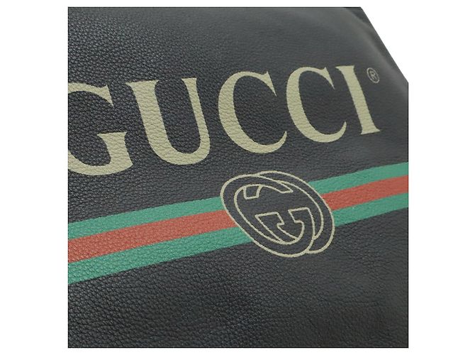 Clutch Portfolio con Stampa Gucci Nero Rosso Verde - vista 9