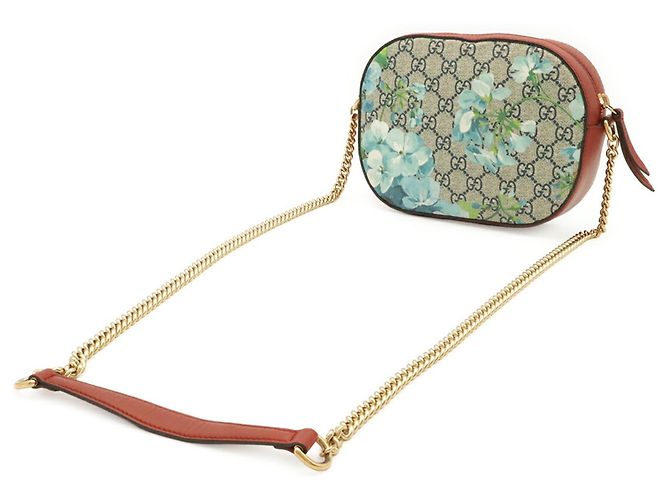 Borsa a tracolla con catena GUCCI GG Blooms Supreme Rosso Blu Multicolore Beige - vista 3