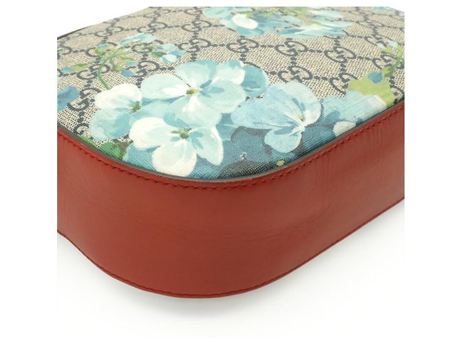 Borsa a tracolla con catena GUCCI GG Blooms Supreme Rosso Blu Multicolore Beige - vista 4