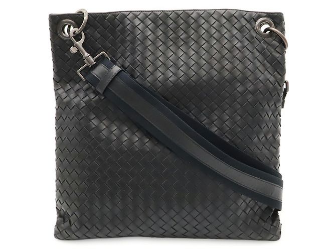 Borsa a Spalla Bottega Veneta Intrecciato Nero - vista 2