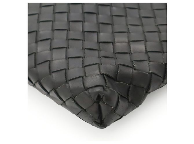 Borsa a Spalla Bottega Veneta Intrecciato Nero - vista 4