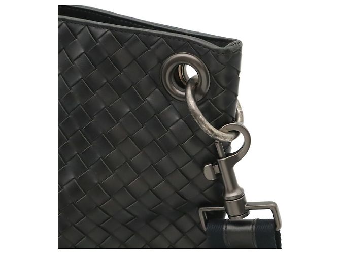 Borsa a Spalla Bottega Veneta Intrecciato Nero - vista 5