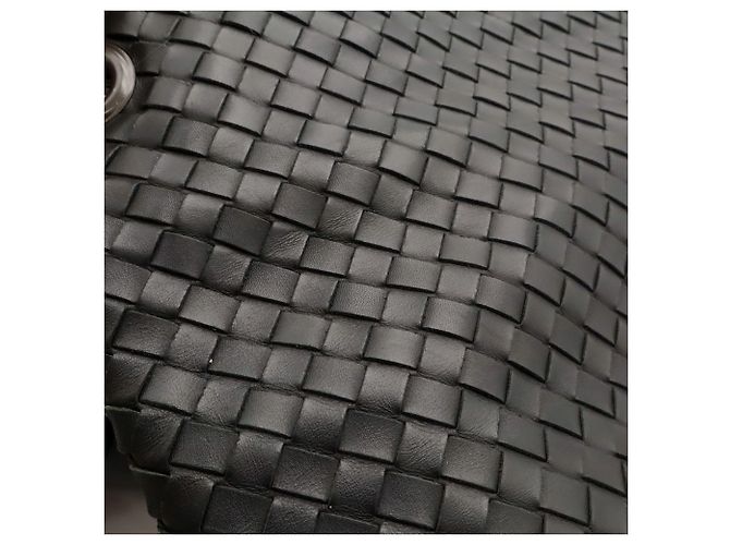 Borsa a Spalla Bottega Veneta Intrecciato Nero - vista 8