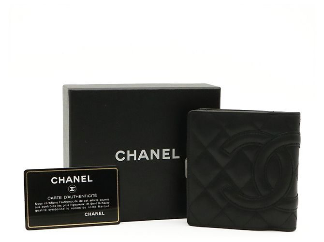 Chanel Cambon Line Bi-fold Wallet Schwarz Pink Weiß - Ansicht 10