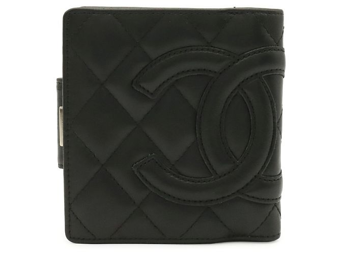 Chanel Cambon Line Bi-fold Wallet Schwarz Pink Weiß - Ansicht 2
