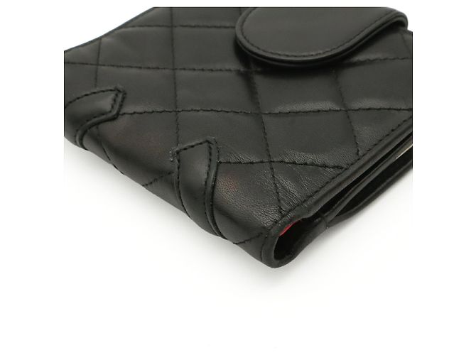 Chanel Cambon Line Bi-fold Wallet Schwarz Pink Weiß - Ansicht 4