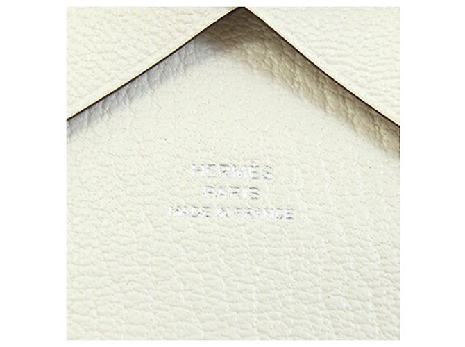 Hermès Tarjetero Hermes Calvi Duo Nata Chevre Mysore Blanco - vista 5