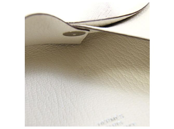 Hermès Tarjetero Hermes Calvi Duo Nata Chevre Mysore Blanco - vista 9