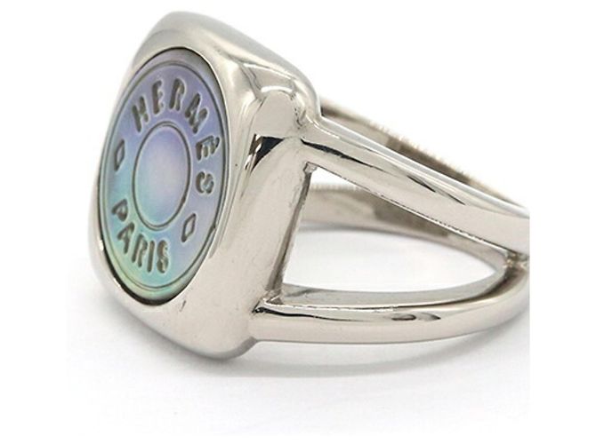 Hermès Hermes Corozo Sellier Ring Silber - Ansicht 3