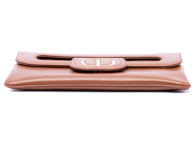Borsa DiorDouble Chain in pelle di vitello marrone media - vista 3