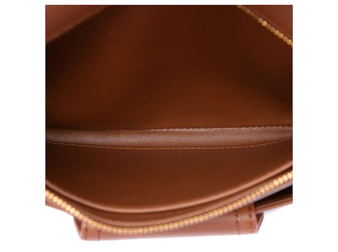 Borsa DiorDouble Chain in pelle di vitello marrone media - vista 4