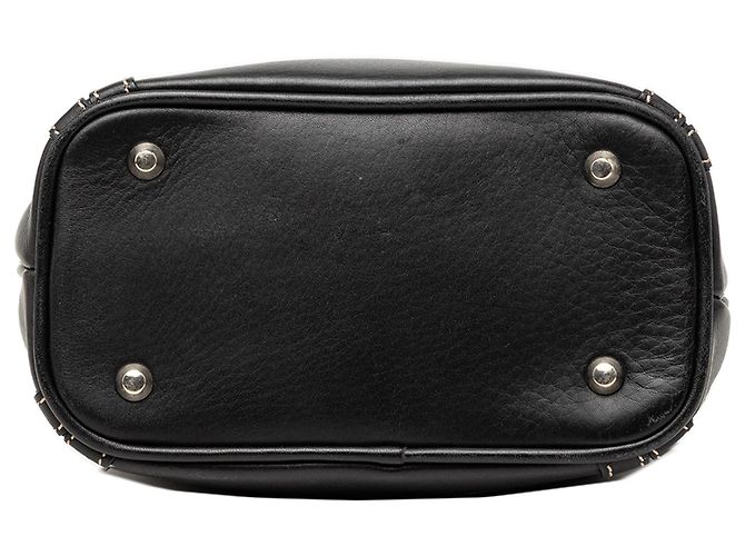 Borsa a secchiello in pelle nera con coulisse Burberry Nero - vista 3