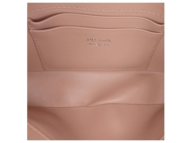 Prada Borsa a tracolla Sidonie Mini in Saffiano marrone e pelle City Carne - vista 4