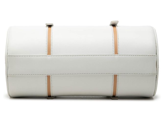 Borsa a tracolla a baril in pelle bianca Burberry Bianco - vista 3