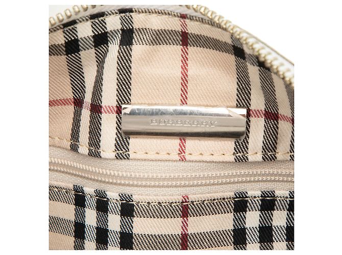 Borsa a tracolla a baril in pelle bianca Burberry Bianco - vista 5
