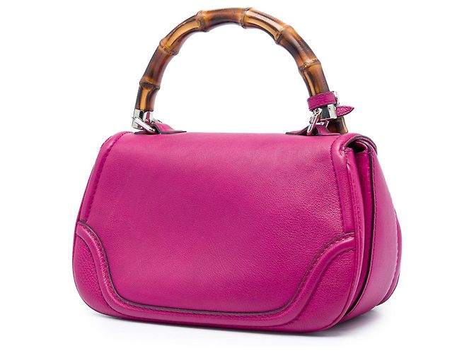 Bamboo Borsa Gucci con manico in pelle di vitello rosa misura Medium - vista 2