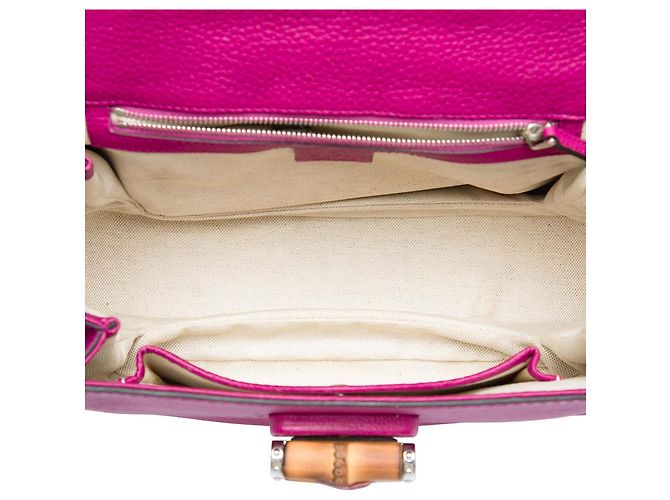 Bamboo Borsa Gucci con manico in pelle di vitello rosa misura Medium - vista 4