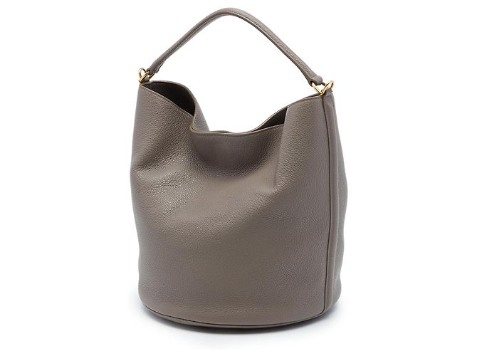 Céline Celine Bucket 16 em couro de bezerro de grão macio marrom Taupe - vista 2