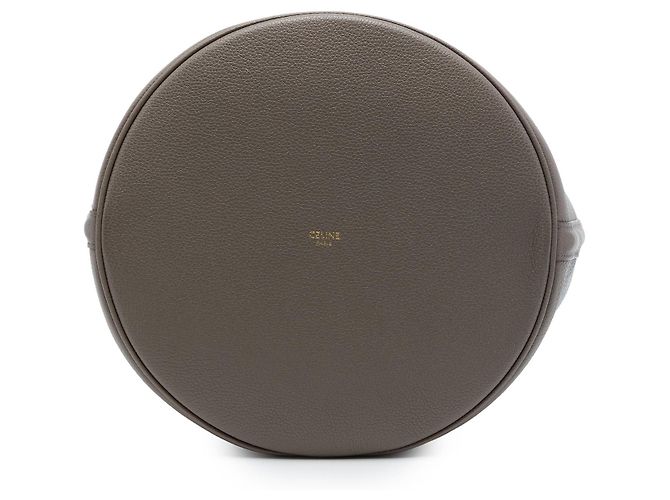 Céline Celine Bucket 16 em couro de bezerro de grão macio marrom Taupe - vista 3