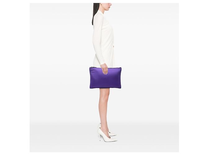 Clutch imbottita con zip in Tessuto viola Prada Porpora Viola scuro - vista 6