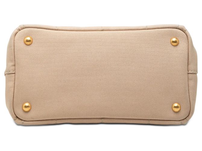 Prada Beige Small Canvas Canapa Logo Tote - Ansicht 3