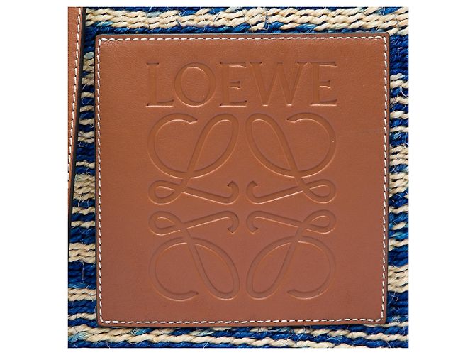 Borsa Tote LOEWE Blue Large Raffia Anagram - view 5