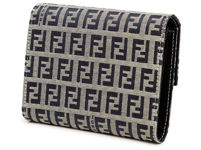Fendi Trifold-Geldbörse aus grauem Zucchino-Canvas Braun - Ansicht 2