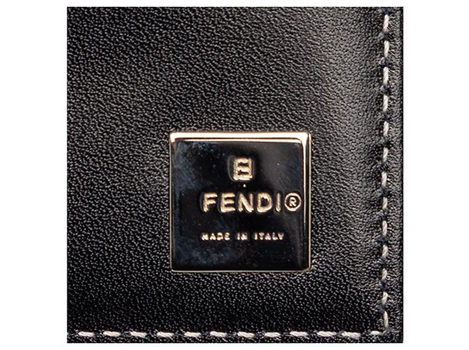 Fendi Trifold-Geldbörse aus grauem Zucchino-Canvas Braun - Ansicht 5