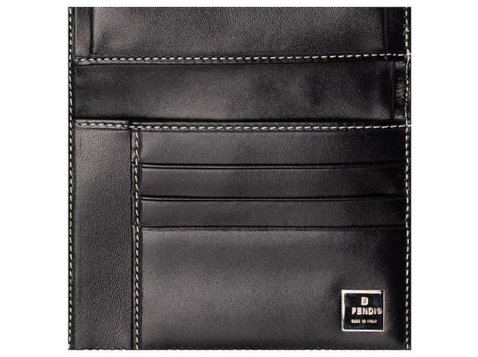 Fendi Trifold-Geldbörse aus grauem Zucchino-Canvas Braun - Ansicht 6