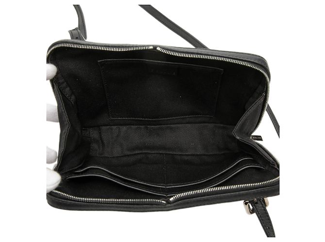 Céline Borsa a tracolla Celine in tela Macadam con bordi in pelle nera Nero - vista 4