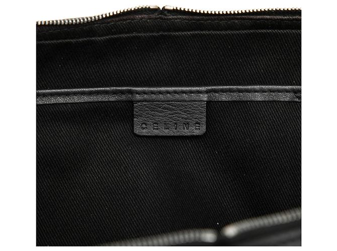 Céline Borsa a tracolla Celine in tela Macadam con bordi in pelle nera Nero - vista 5