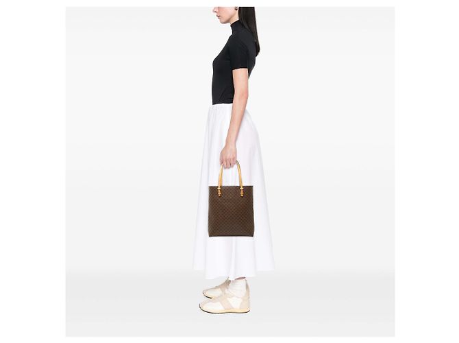 Céline Celine Braune Macadam-beschichtete Canvas-Tasche - Ansicht 6