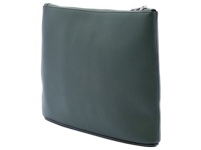 Clutch LOEWE in pelle verde con logo Verde scuro - vista 2