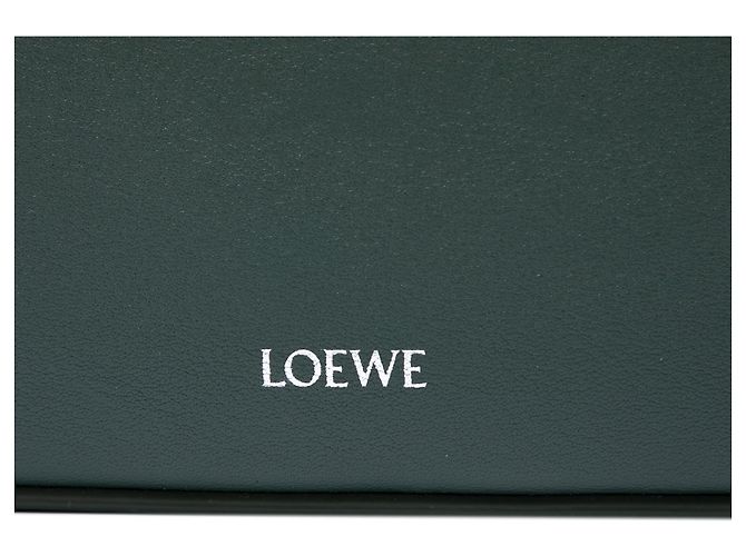 Clutch LOEWE in pelle verde con logo Verde scuro - vista 5