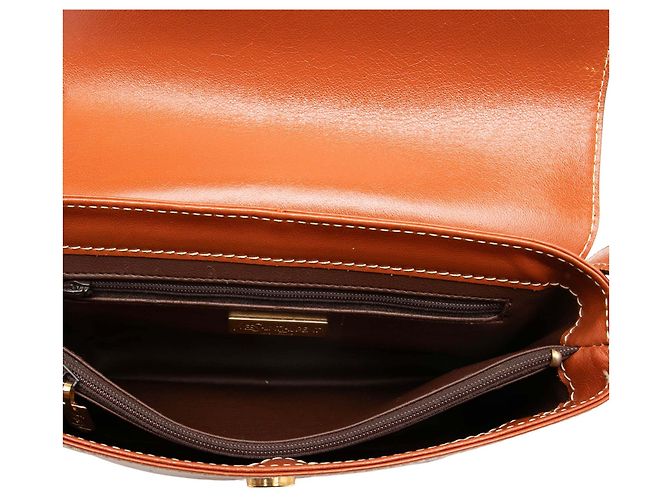 Borsa a tracolla Saint Laurent in pelle di vitello marrone Y Cut Out - vista 4