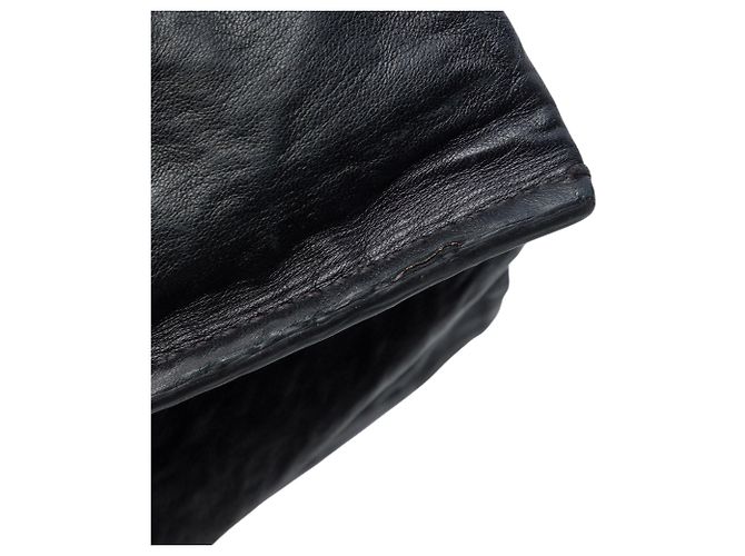 Tote in nappa stropicciata nera Prada Nero - vista 6