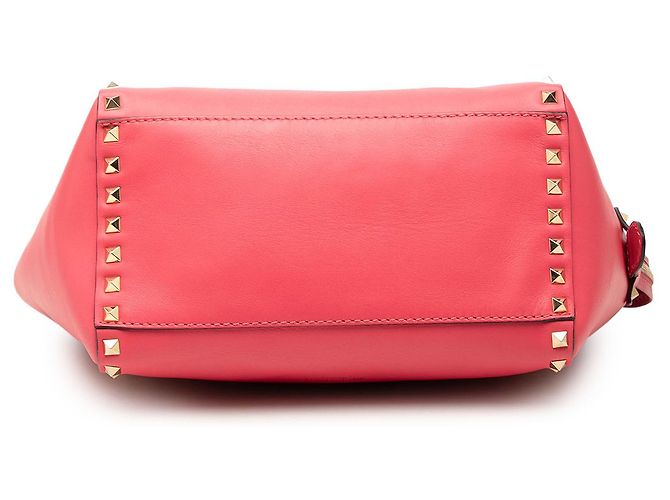 Borsa Valentino Pink Small Leather Rockstud Trapeze Rosa - vista 3