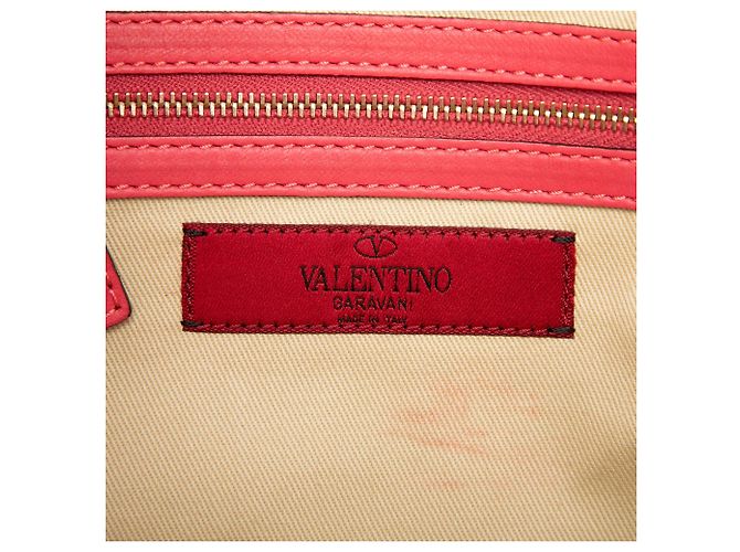 Borsa Valentino Pink Small Leather Rockstud Trapeze Rosa - vista 5