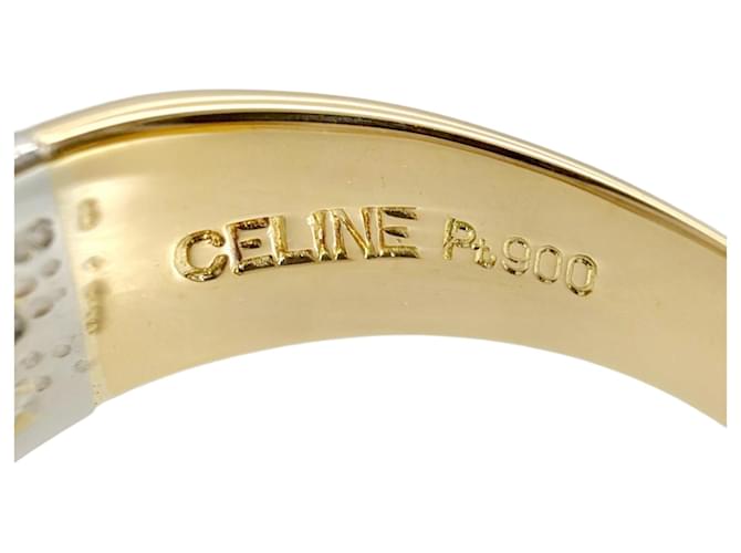 Céline Anello bicolore Celine Macadam Logo Argento D'oro - vista 10