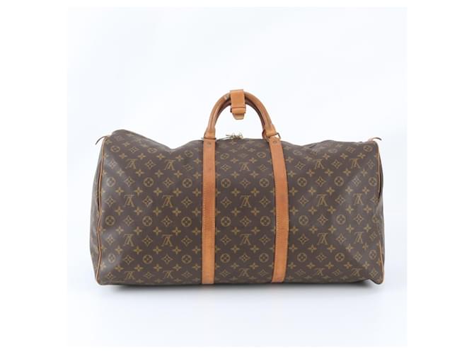 Borsa Louis Vuitton Monogram Keepall 60 Marrone scuro Monogramma - vista 3
