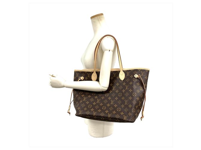 Borsa Tote Louis Vuitton Neverfull MM Marrone Monogramma - vista 8