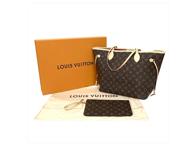 Borsa Tote Louis Vuitton Neverfull MM Marrone Monogramma - vista 9