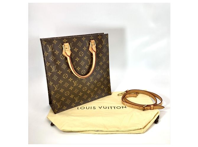 Louis Vuitton Sac Plat PM 2-Way Tote Bag Marrone Nero Blu Monogramma - vista 11