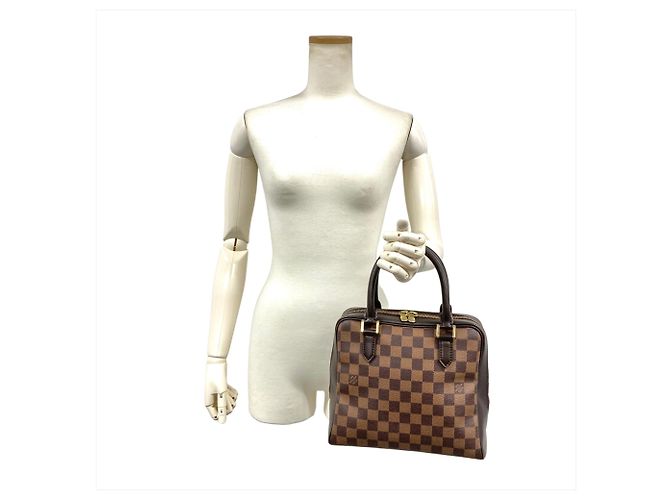 Borsa Louis Vuitton Brera in Damier Ebene Marrone - vista 10