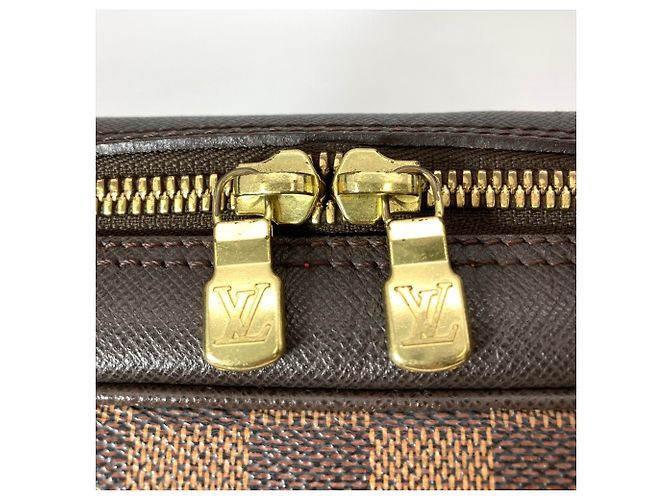 Borsa Louis Vuitton Brera in Damier Ebene Marrone - vista 5