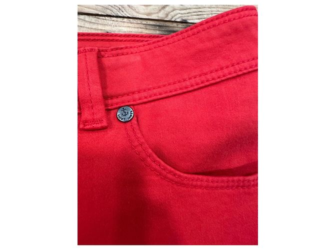 Saint James Falda recta roja en algodón elástico - vista 6