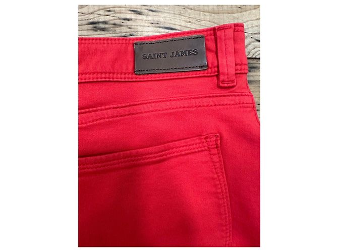 Saint James Falda recta roja en algodón elástico - vista 7
