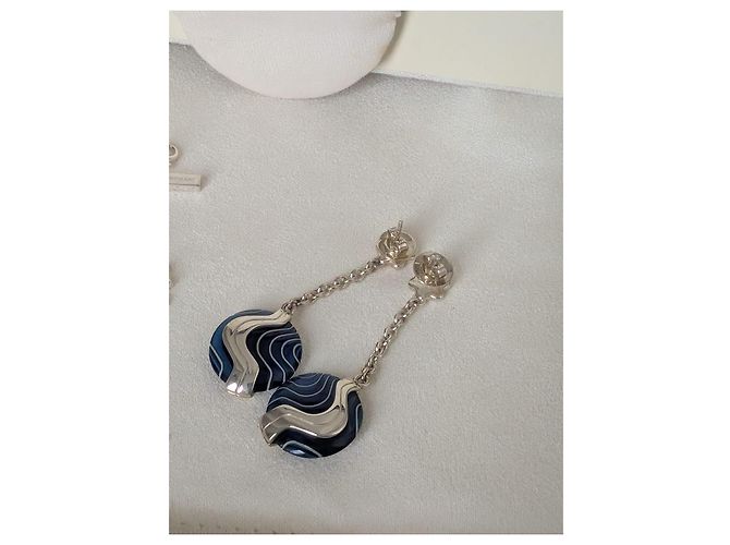 Set di gioielli Montblanc in argento sterling e resina blu con stella - vista 6